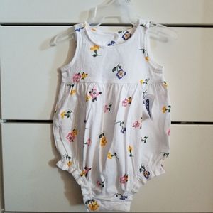 Open Back Sleeveless Floral Romper